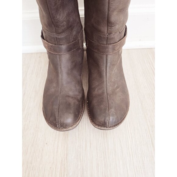 Merrell Captiva Buckle Espresso Brown Leather Mid Calf Zip Winter Shoes Boots 10 - Picture 4 of 11